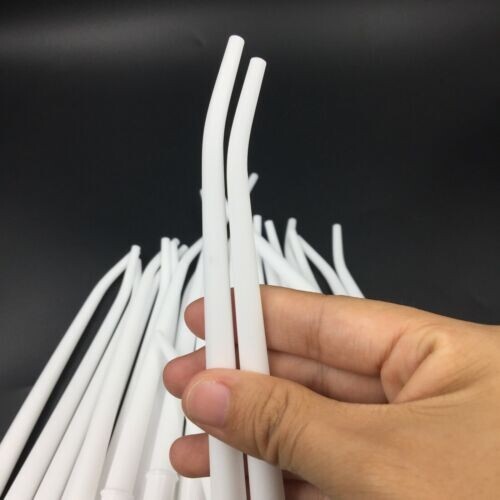 25Pcs (1 Bag) Surgical Aspirator Tips White Medium 1/8″ Dental Suction Saliva