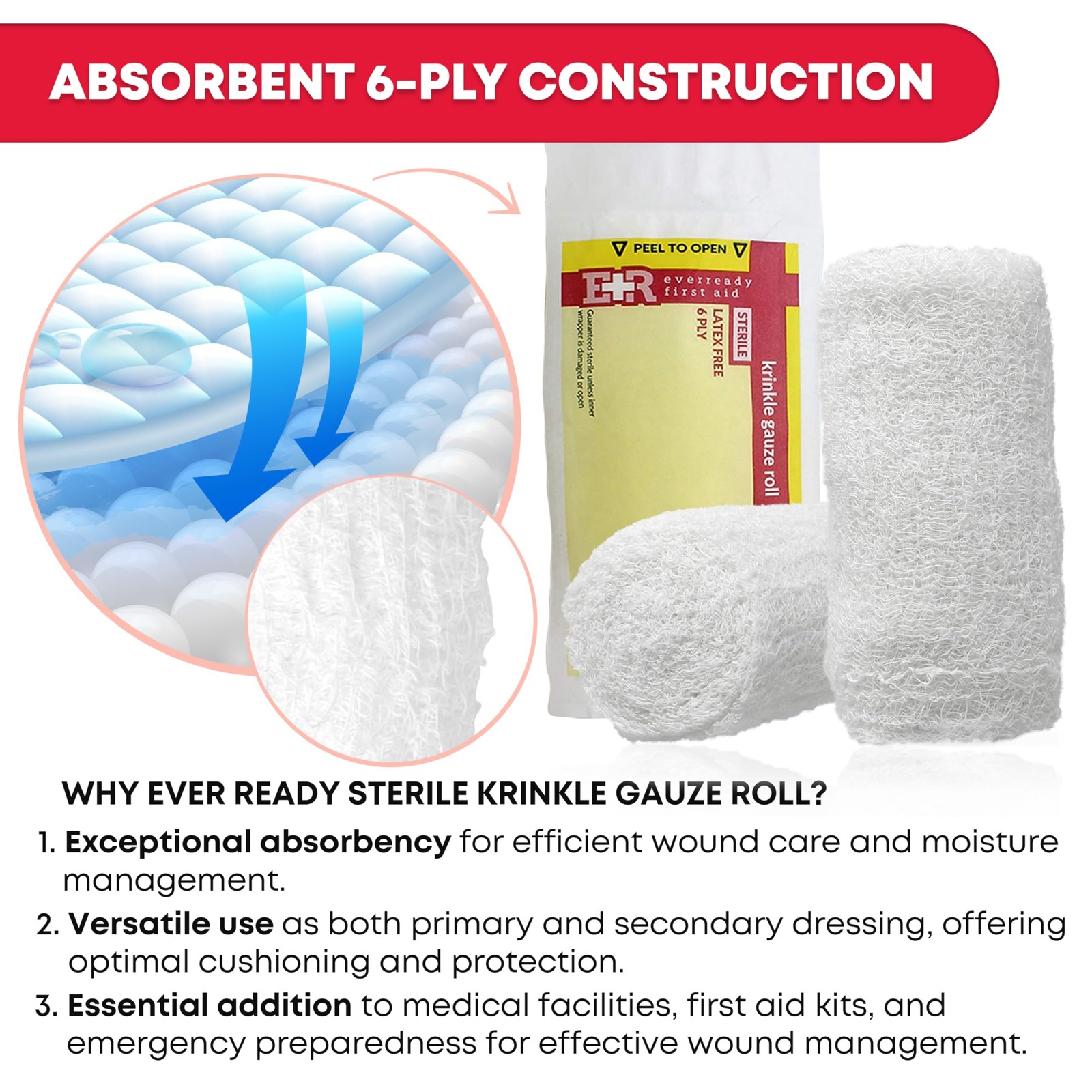 Ever Ready First Aid Sterile Krinkle Kerlix Type 4 1/2″ 24 Count (Pack of 1)