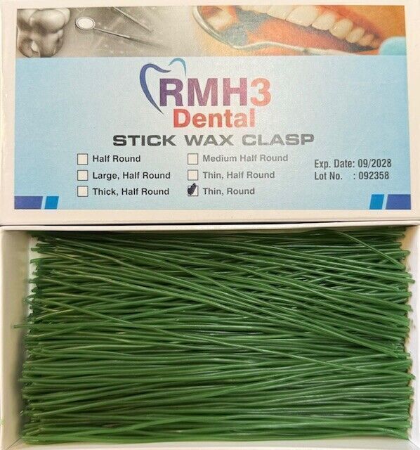 Clasps Wax In Stick Thin Type Round Green Color DIA 1.50 MM