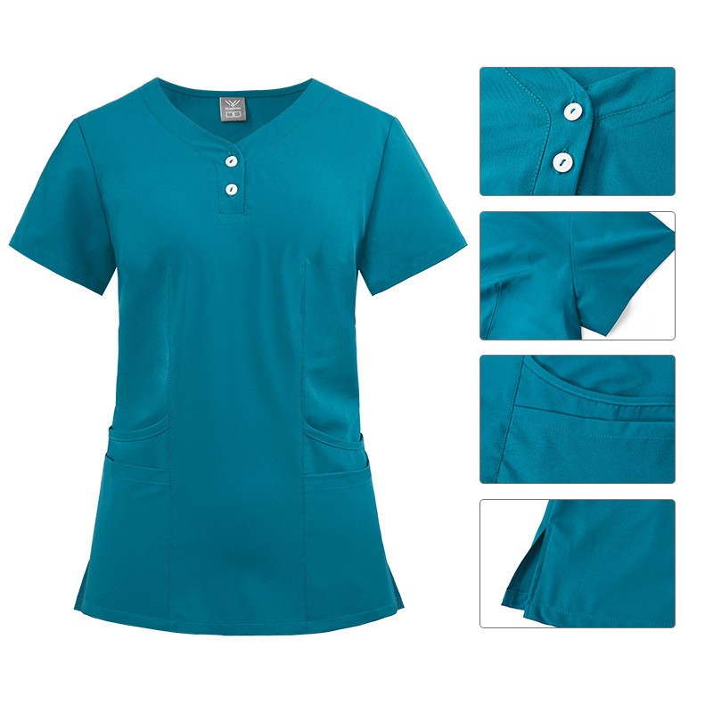 [Shirt + Pants] Women Quick-dry Anti-wrinkle Scrubs Medical Nursing Uniform Sets
