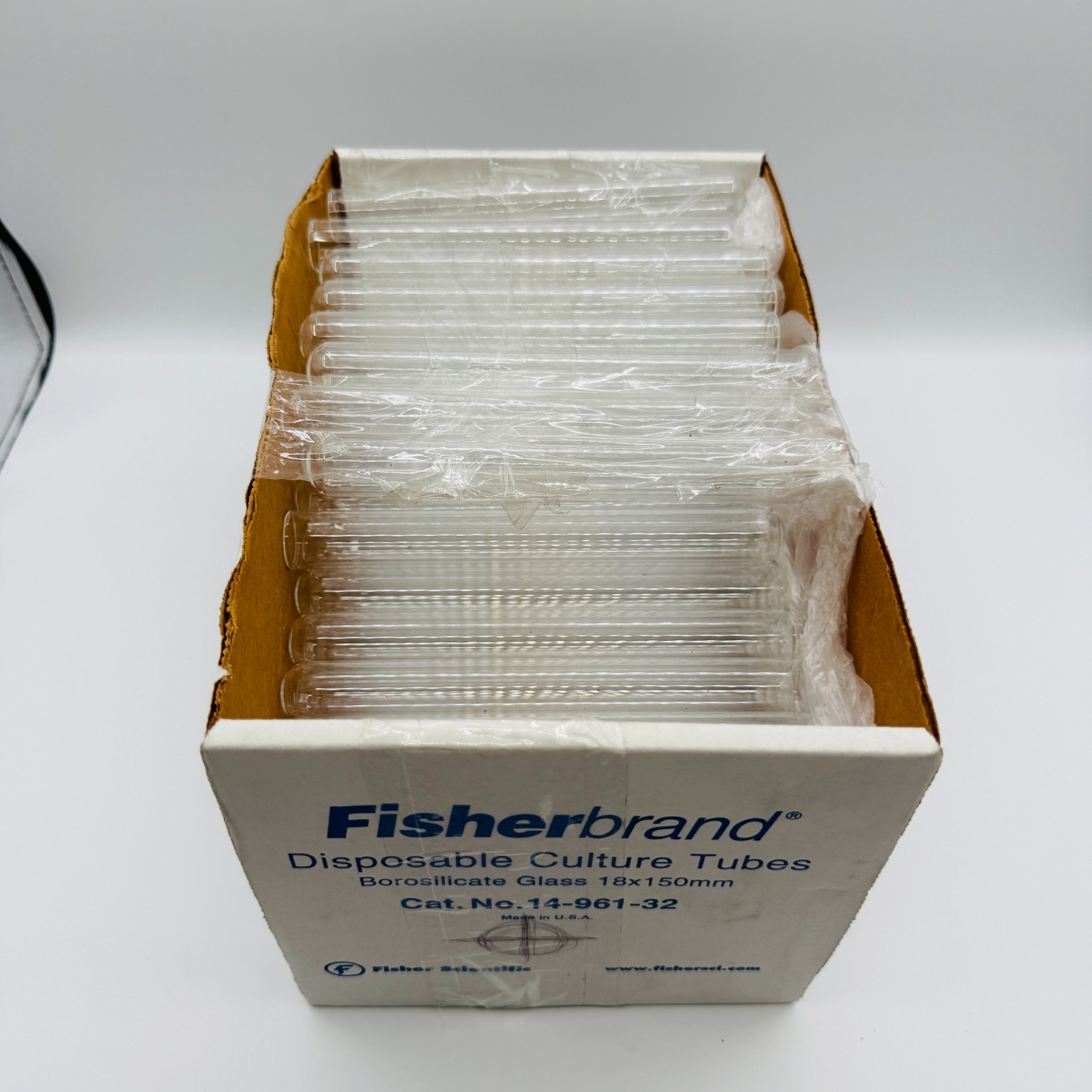 FISHERBRAND 14-961-32 18x150mm DISPOSABLE GLASS CULTURE TUBES