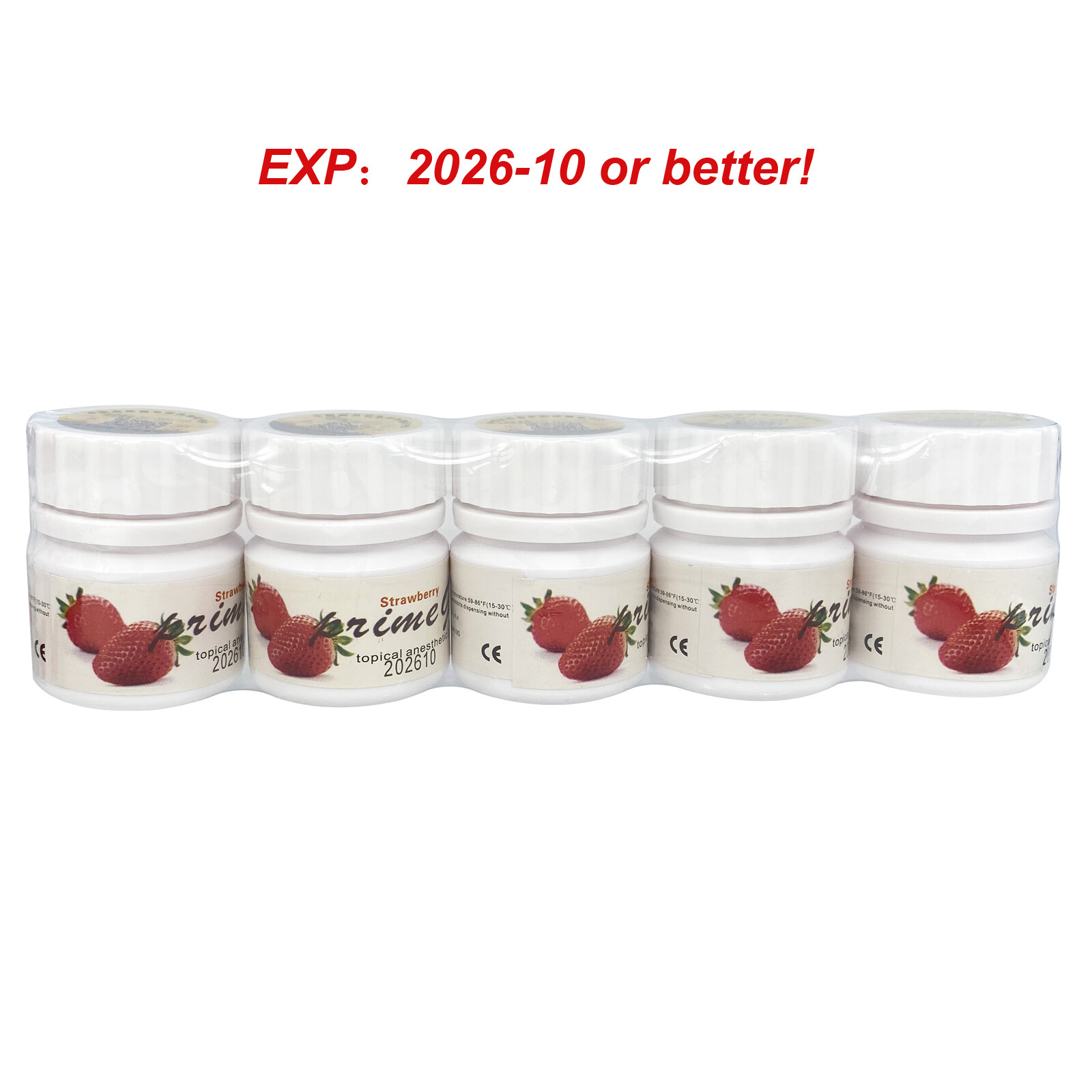 5X Dental Topical Anesthetic Gel 20% Benzocaine 1oz Jar, Exp 06/28, Strawberry