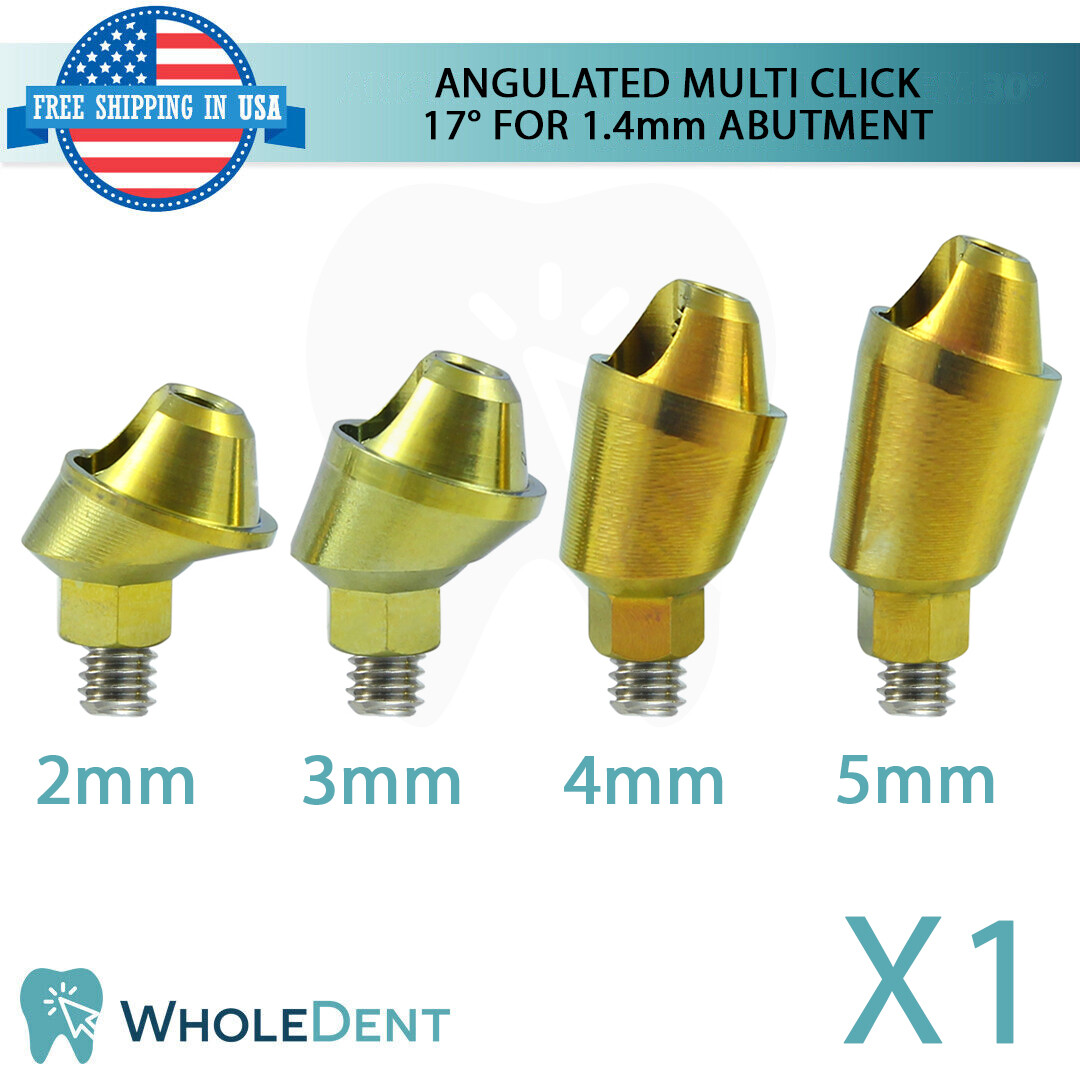 1X Angulated Multi Unit 17° 1.4mm Abutment Attachment Internal Hex 2.42mm