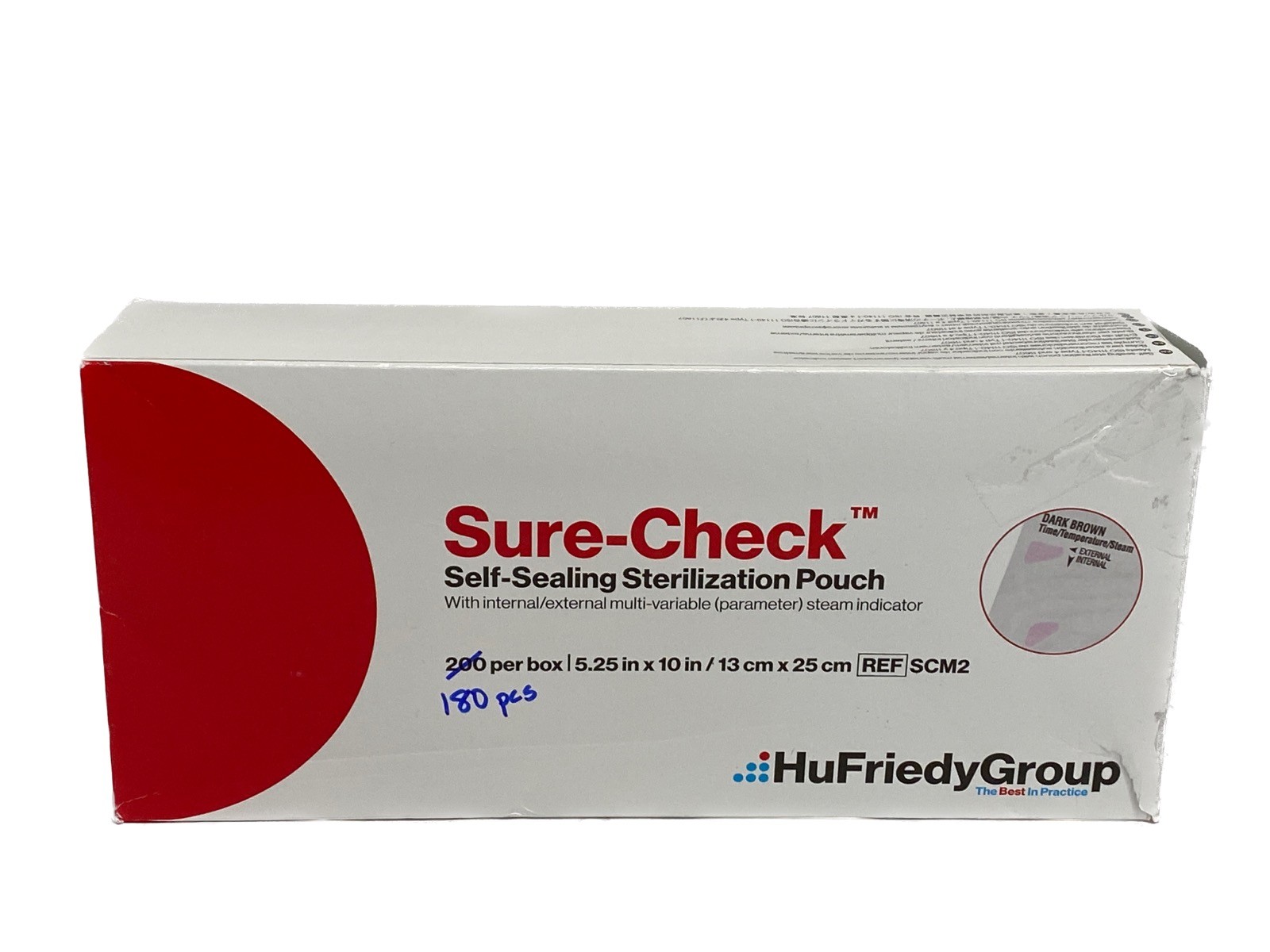 (180) CROSSTEX Sure-Check Self-Sealing Sterilization Pouches 5.25” x 10” SCM2