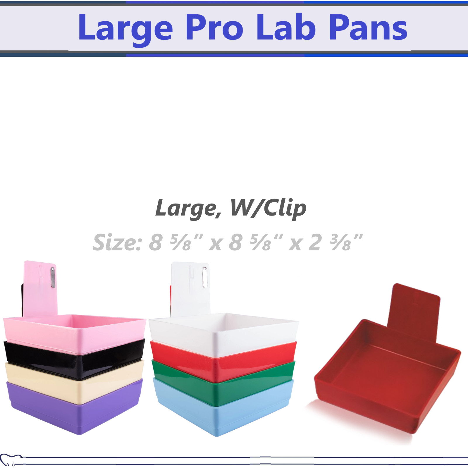 Dental Pro Lab Pan Large Lab Pan 8 5/8” x 8 5/8“ x 2 3/8” Ortho Working Lab Pan