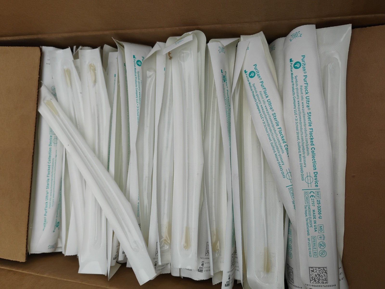 New 1000x 6 in Puritan 25-3306-UB PurFlock Ultra Sterile Swabs