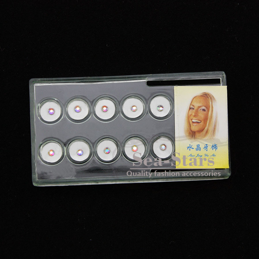 NEW 100 Pcs Dental Crystals On Tooth Sticker Rainbow Assorted Made Curing Sale