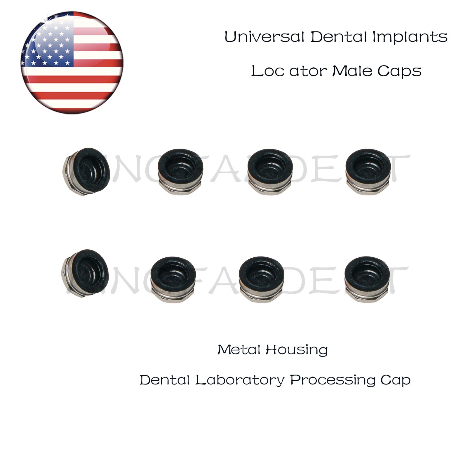US Dental Attachment System Locator Abutment Retention Caps Replace Inserts Set