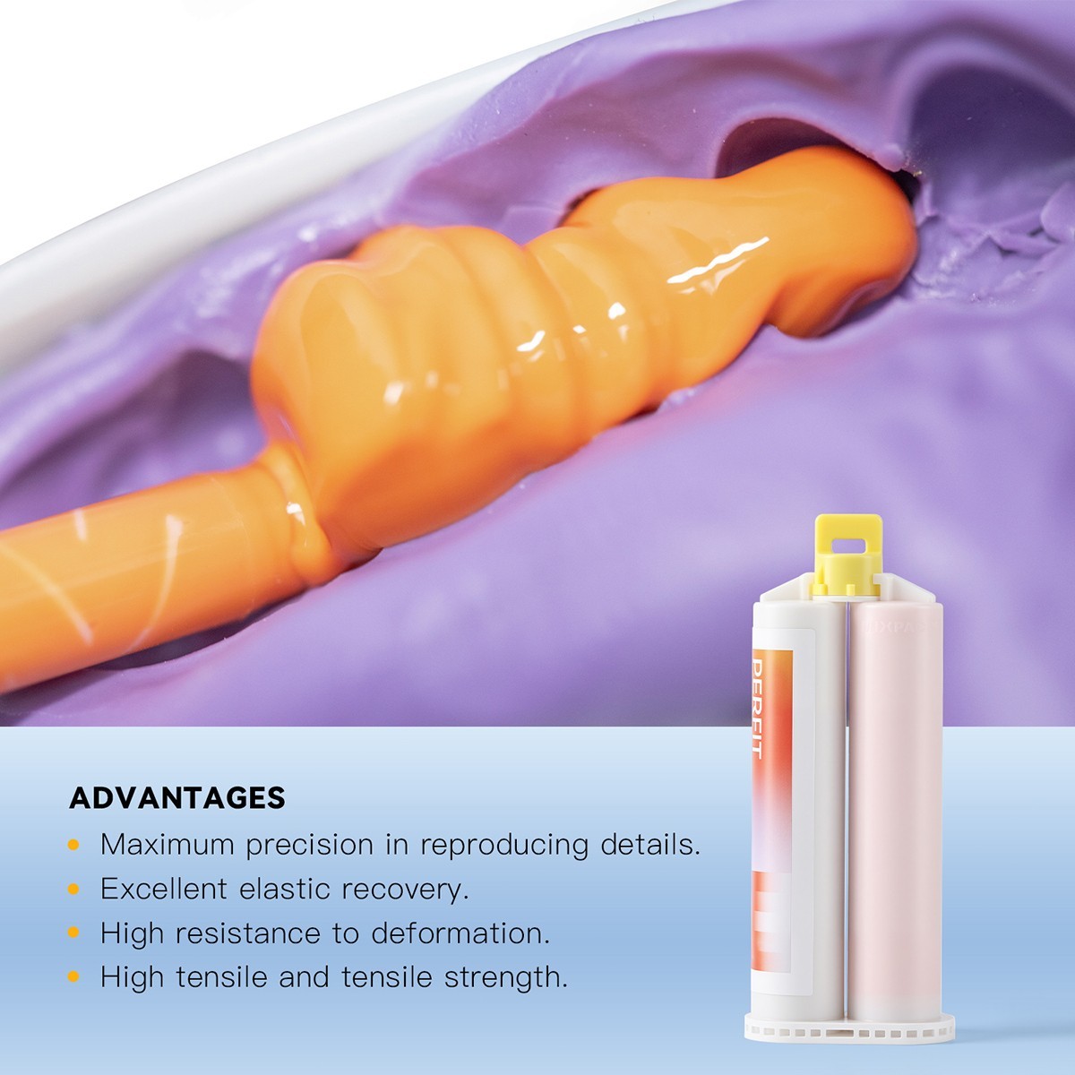 1:1/2:1 Pistola dispensadora automática de luz dental para material de impresión