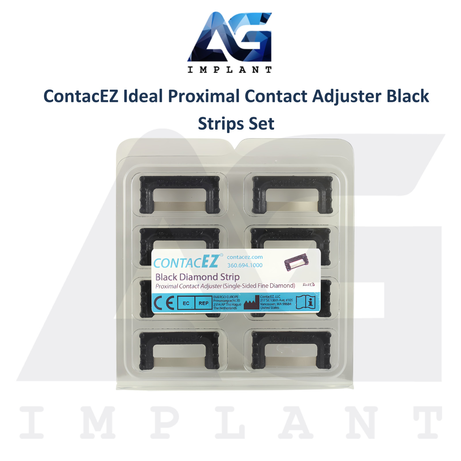 ContacEZ Ideal Proximal Contact Adjuster Black Strips 8pcs Fine Single Sided