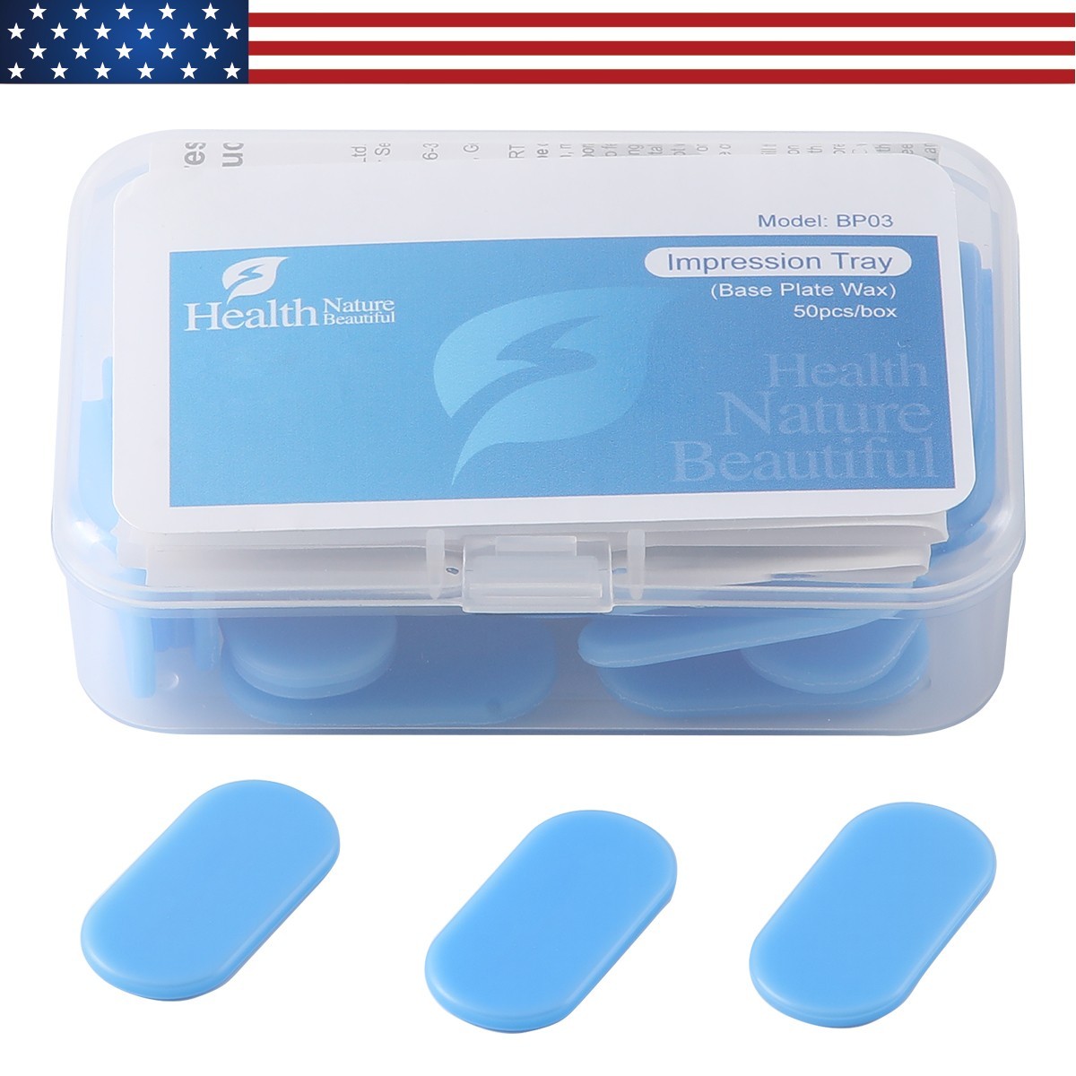 Dental Thermoplastic Sheet for Temporary Crown Bridge Base Plate Wax 50pcs/Box