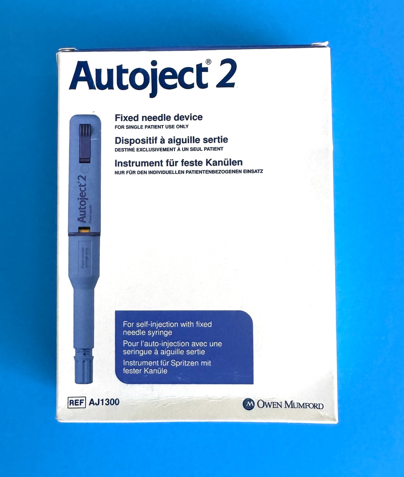NEW Autoject 2 AJ1300 Owen Mumford Self Injection Device Fixed Needle w/ Case