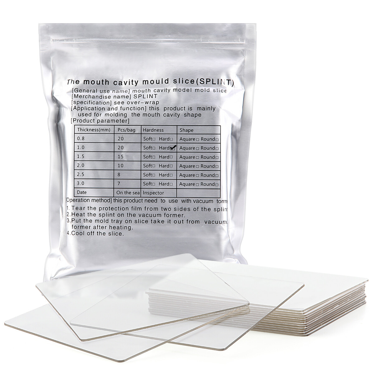 Dental Thermoforming Splint Retainer Sheet 1.0/1.5/2.0 /Vacuum Forming Machine