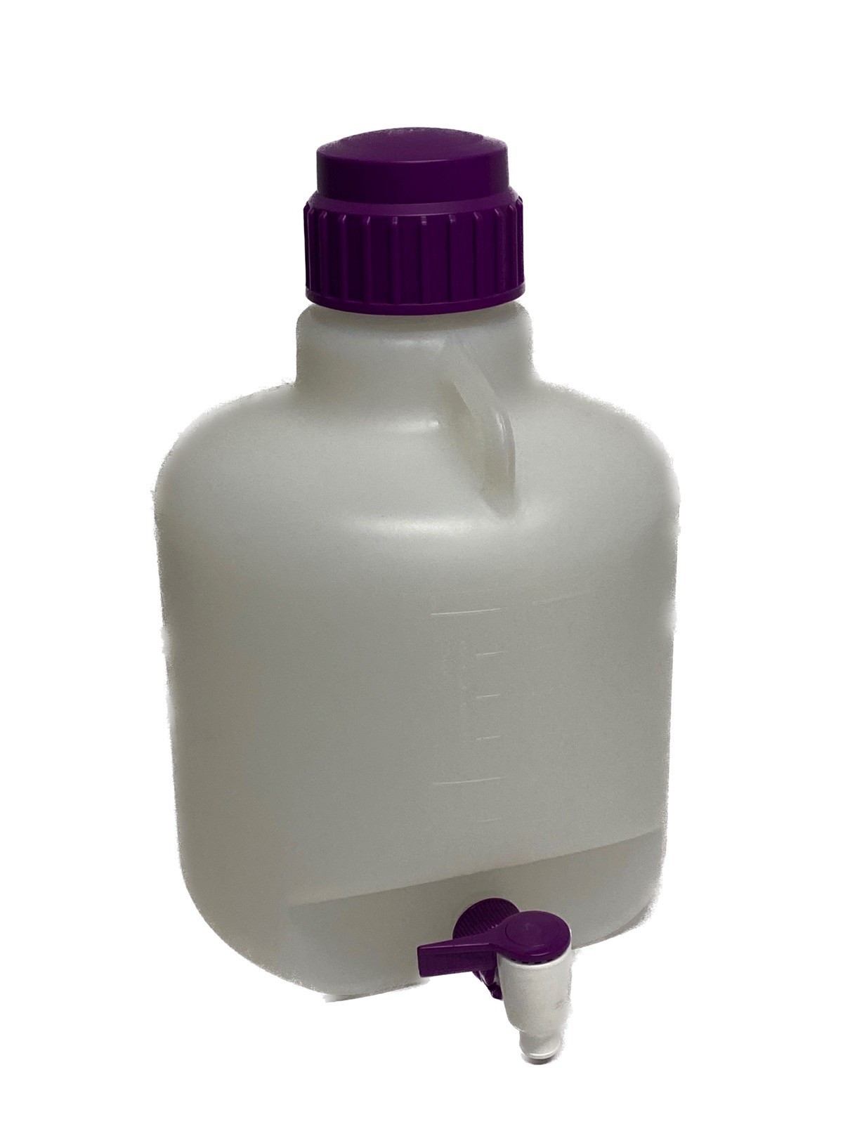 Used VWR 10L Polypropylene Graduated Round Carboy w/ Cap Spigot Handles 216-1710