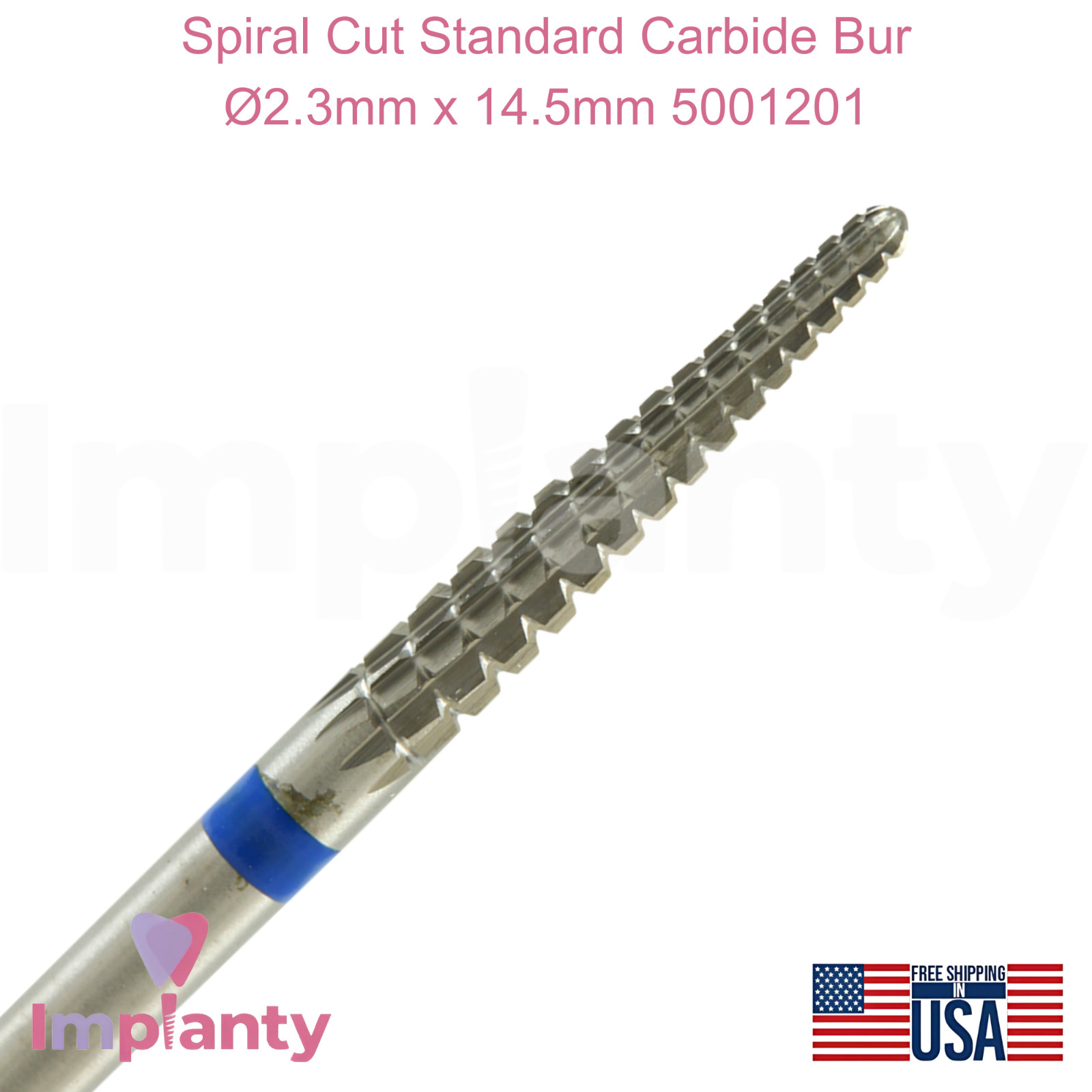 Spiral Cut Standard Carbide Dental Bur Ø2.3mm x 14.5mm 5001201 Dentistry Tool