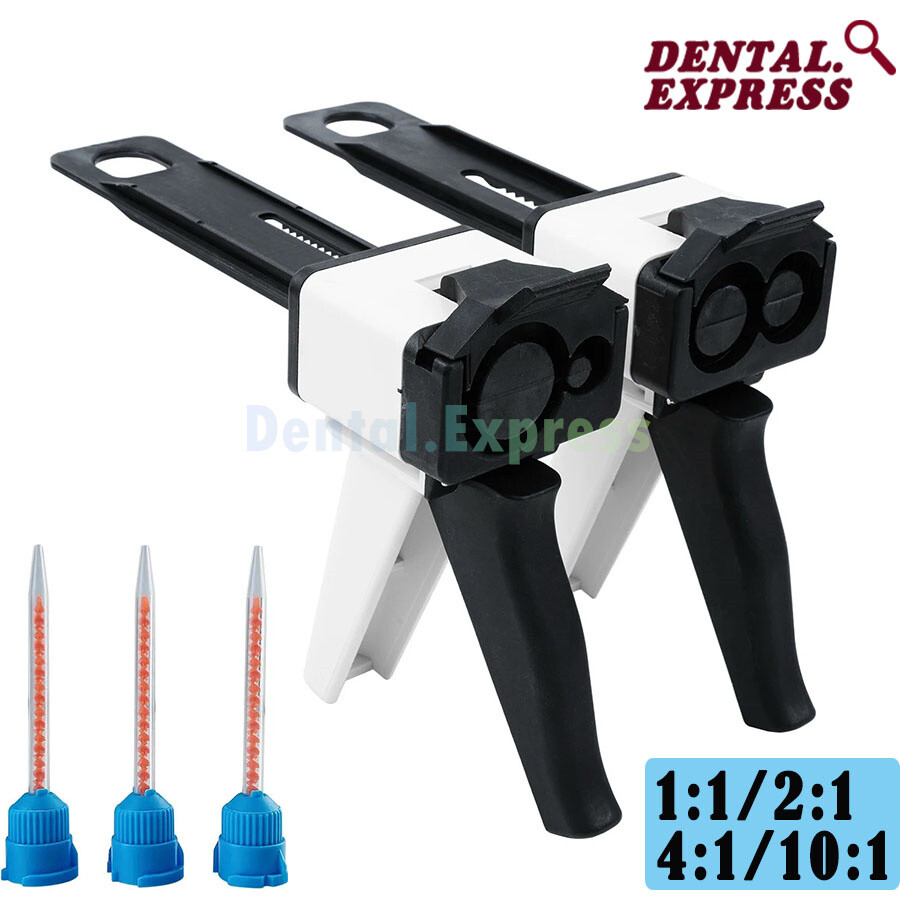 Dental Impression Mixing Dispensing Gun Universal Silicon Rubber Dispenser Guns
