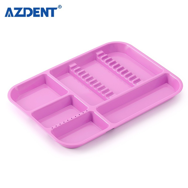 AZDENT Dental Instrument Separate Divided Tray Autoclavable Plastic Set Up Trays