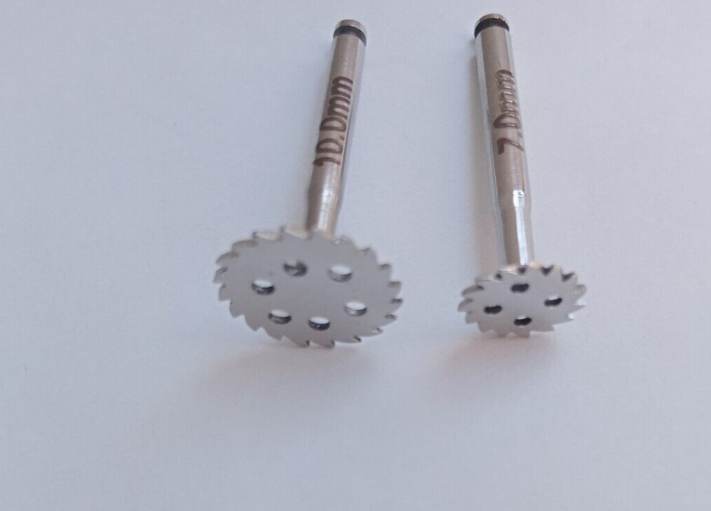 Dental Saw Disk Cutting Tool Set 2pcs 7mm & 10mm Latch Type 0.3mm