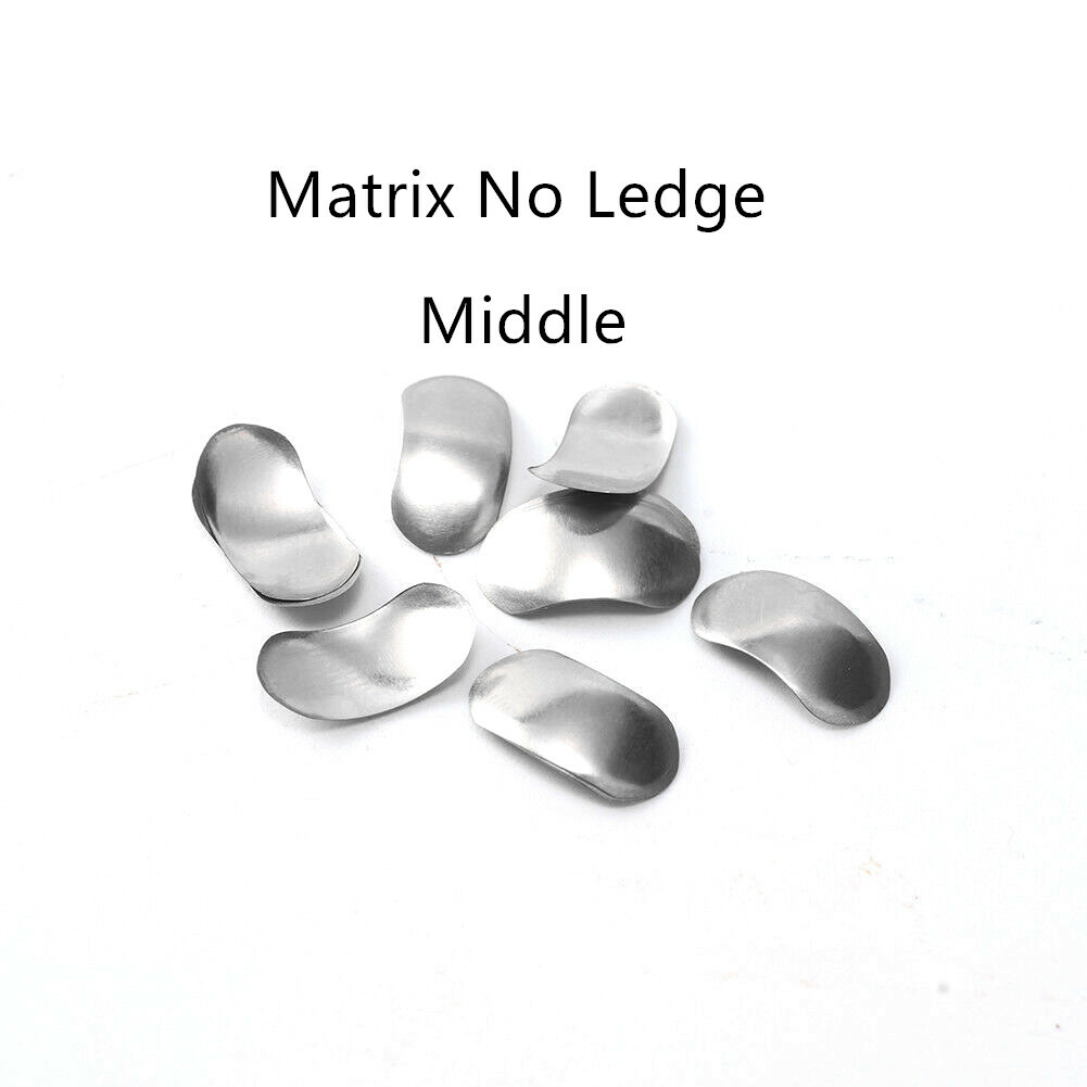 100Pcs Dental Matrices Sectional Contoured Matrix Refill Stainless Steel Middle