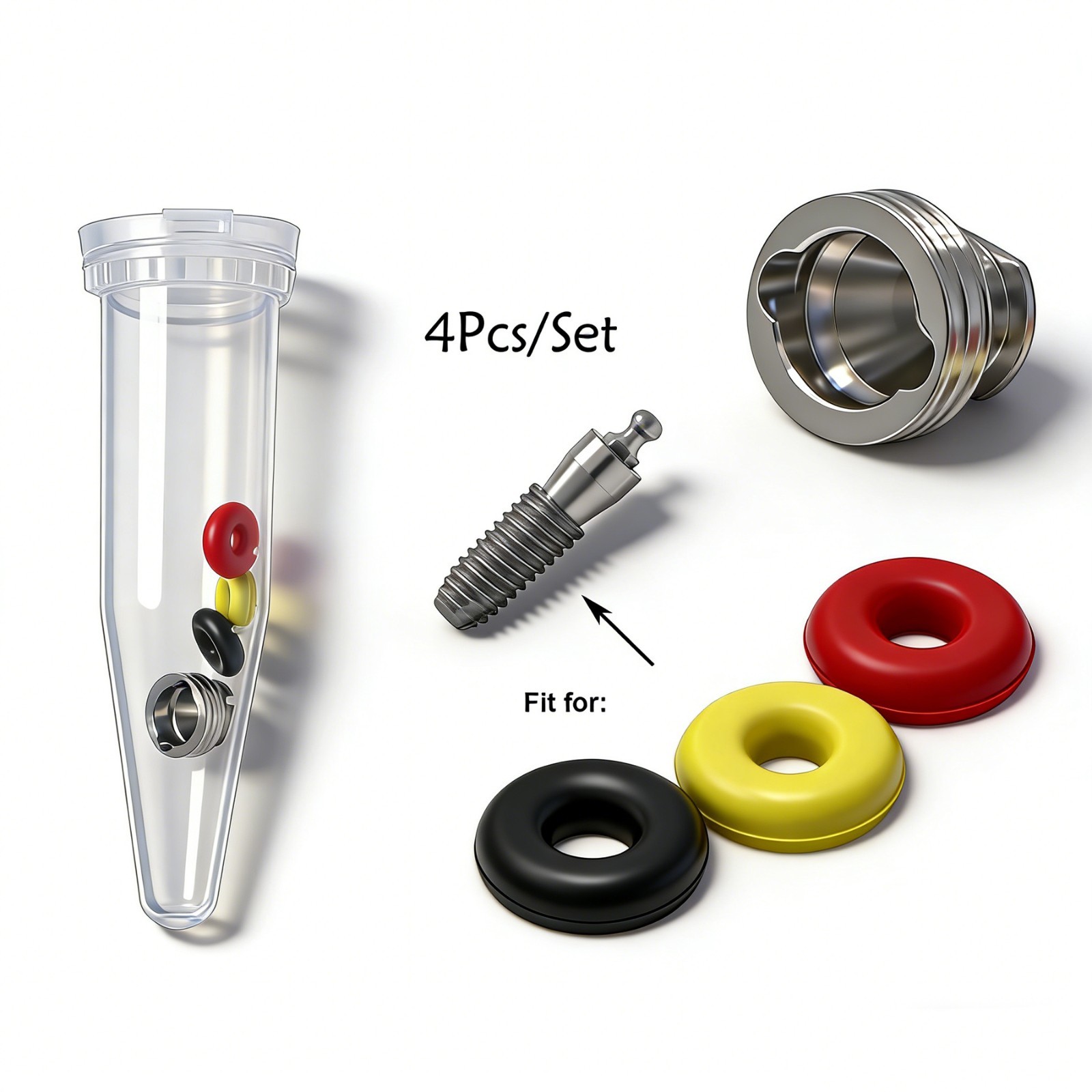 5Set US Implant Ball Attachment O-Ring Caps set Metal Housing for Hiossen Osstem