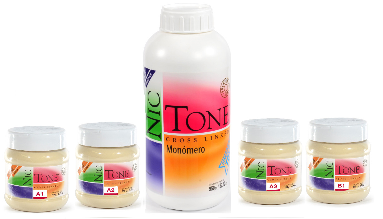 NIC TONE Autocurable Coldcure Acrylic Resin Powder All Shades AND Liquid by MDC