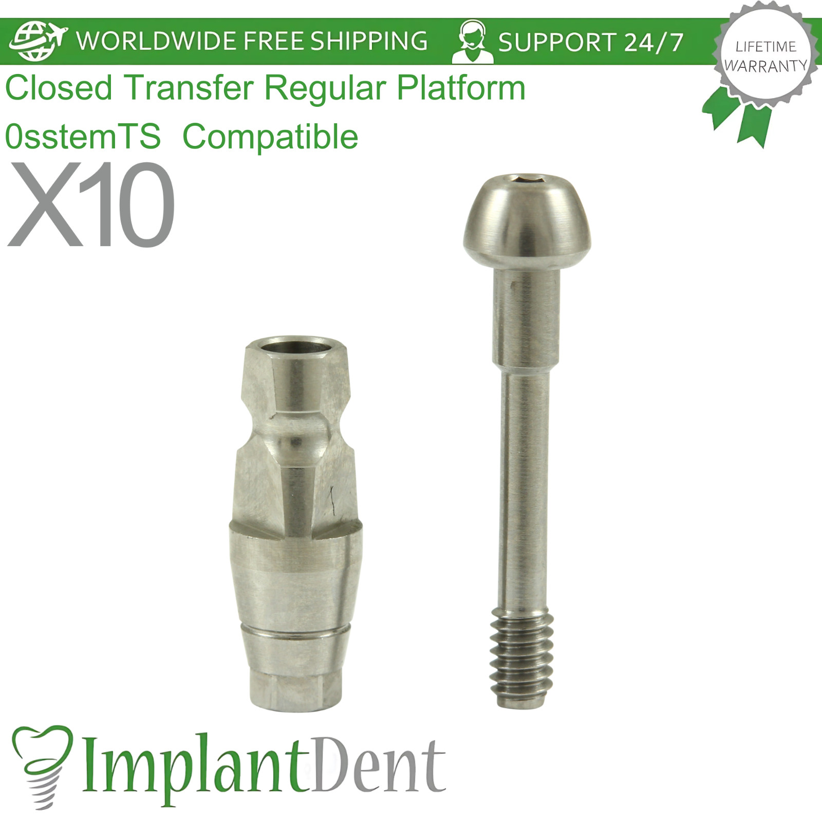 X10 Closed Transfer Regular Platform 2.5mm 0sstemTS Hexagon Compatible 14mm