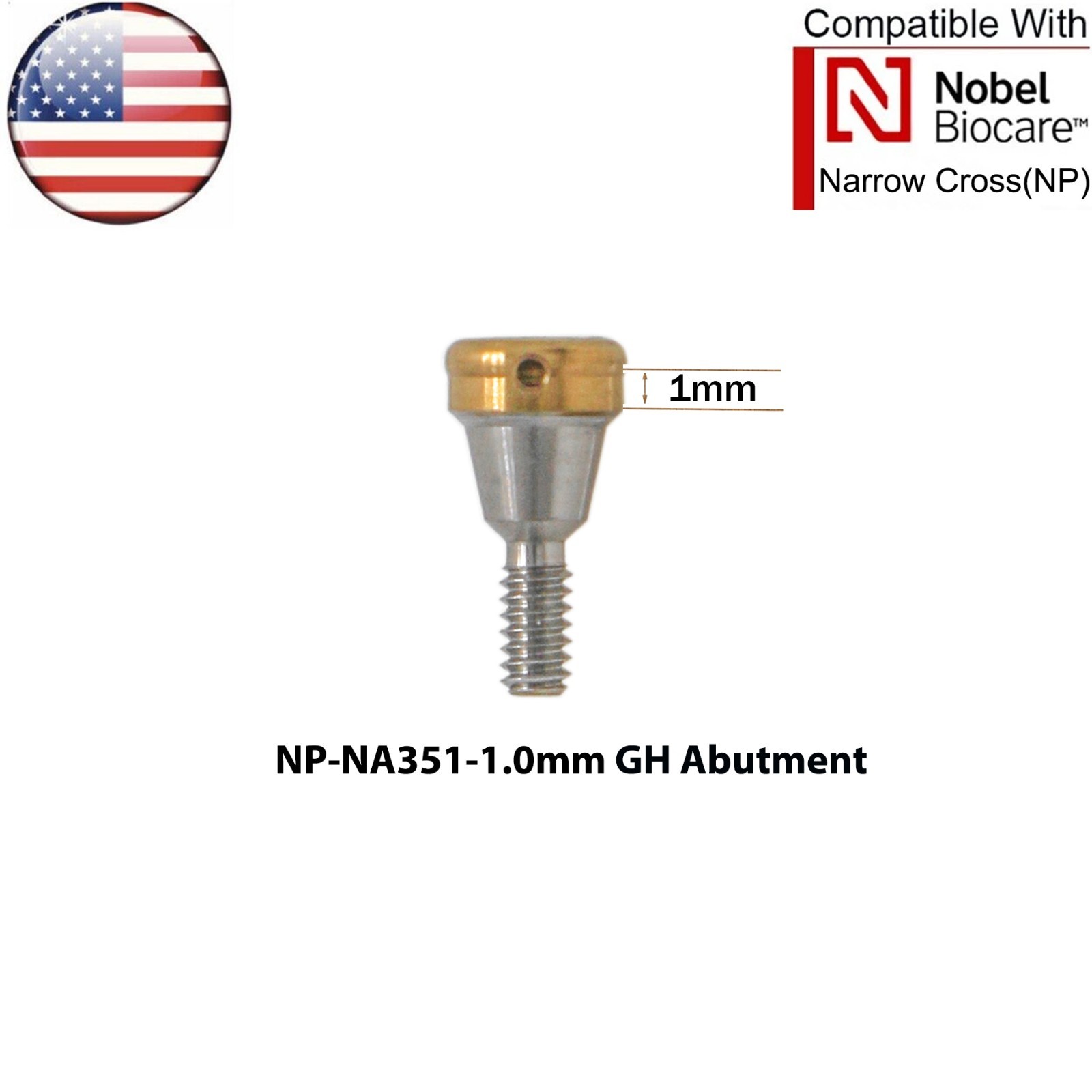 US Dental Locator/Healing Cap Abutment NP/RP Fits Nobel Biocare Active Platform