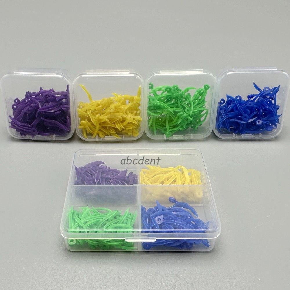1000Pcs Dental Plastic Wedges W End Circular Holes Concave Design Diastema Wedge