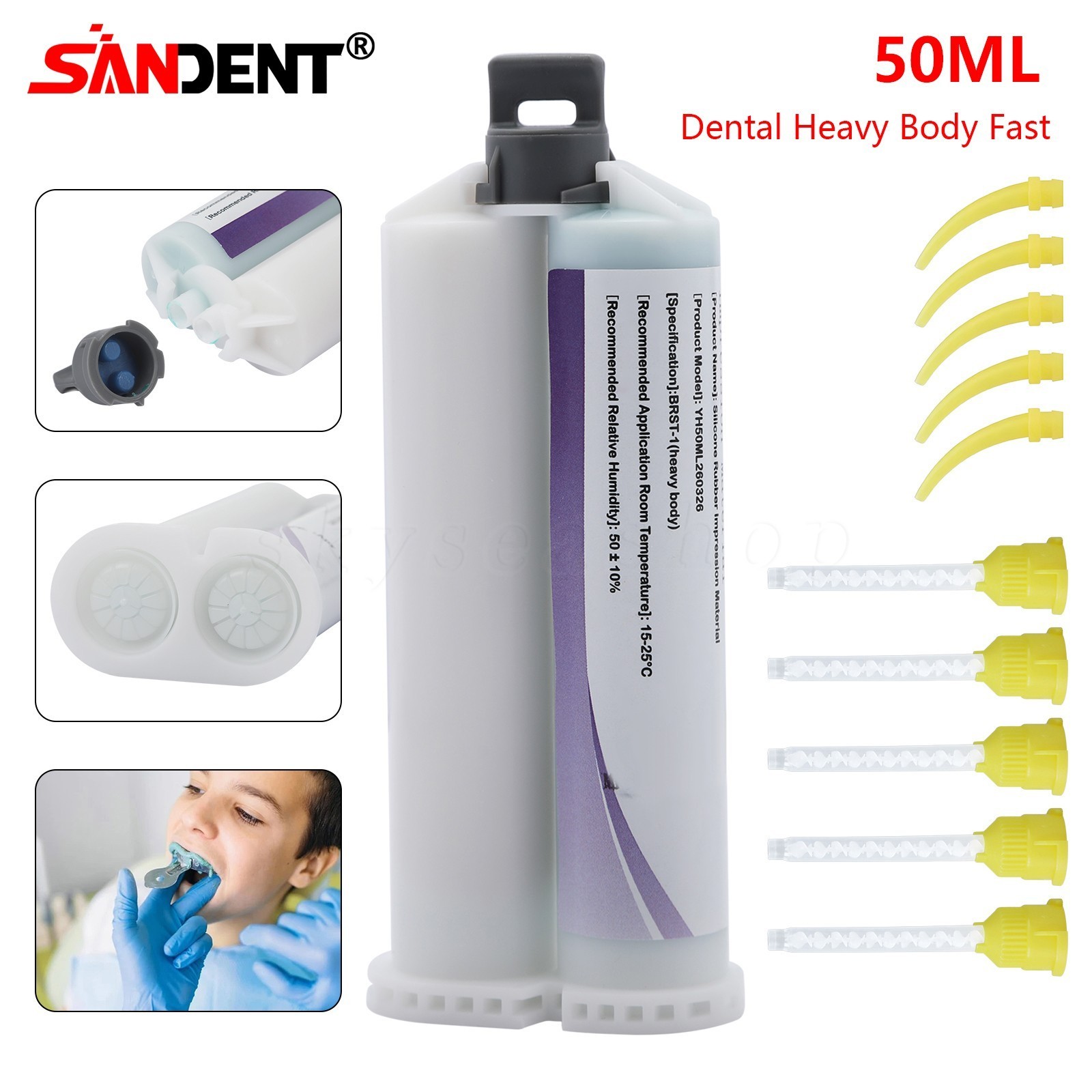Dental PVS VPS Impression Material Putty,Heavy/Medium/Light Body-Fast Set 50 ml