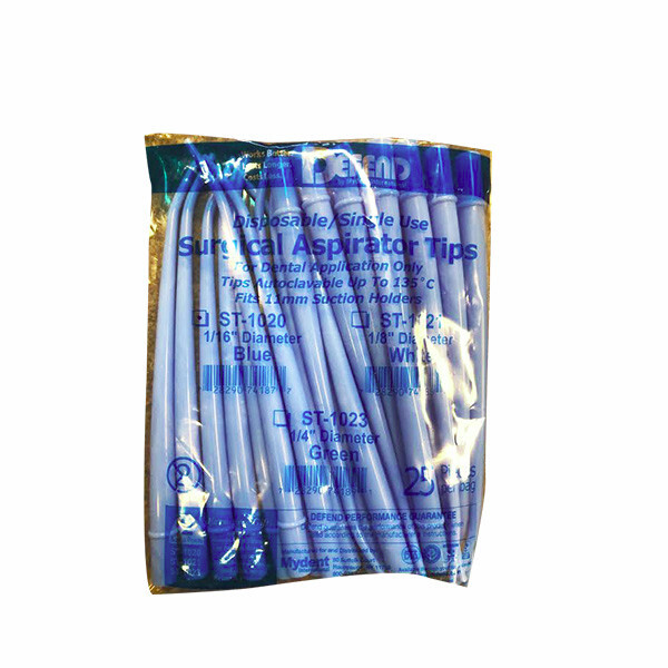 DEFEND Disposable Dental Surgical Aspirator Tips Suction Tip 1/16 BLUE 25 Pack