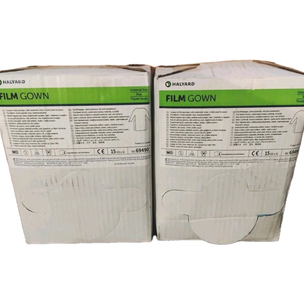 Halyard Disposable Film Protective Procedure Gown One Size Fits Most Lot of 30