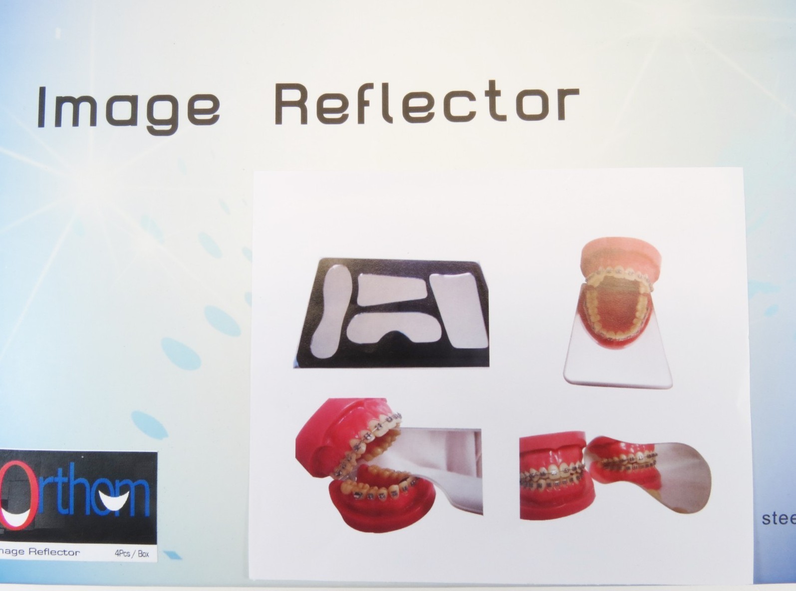 Dental Mirror Reflector Photographic Glass Kit /4 Pcs ORTHOM