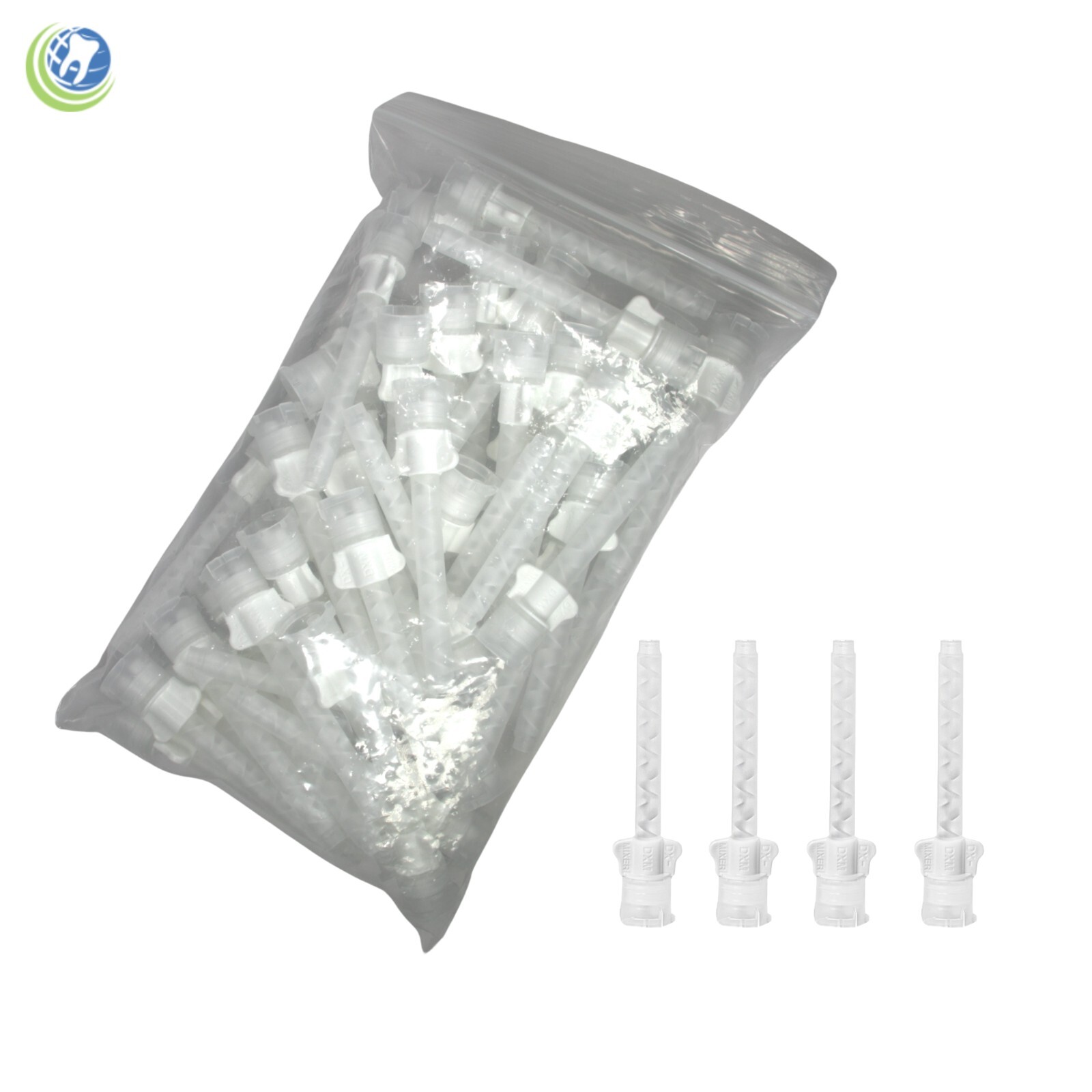 Dental White HP Mixing Tips with Wings 6.5mm x 48 Heavy Body DX-MIXER 1:1