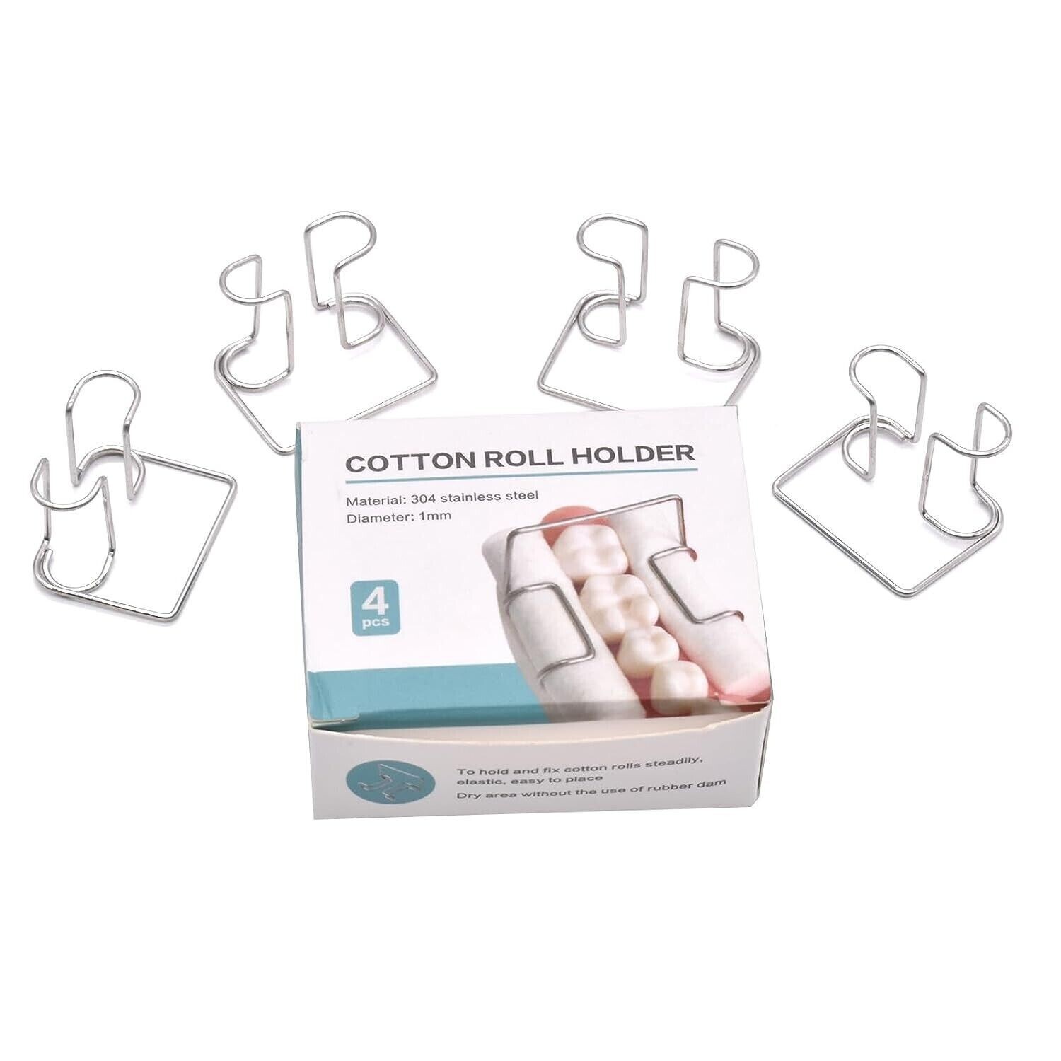 Dental Cotton Roll Holder 2.1*2.6 cm Moisture Clip Stainless Steel Autoclavable