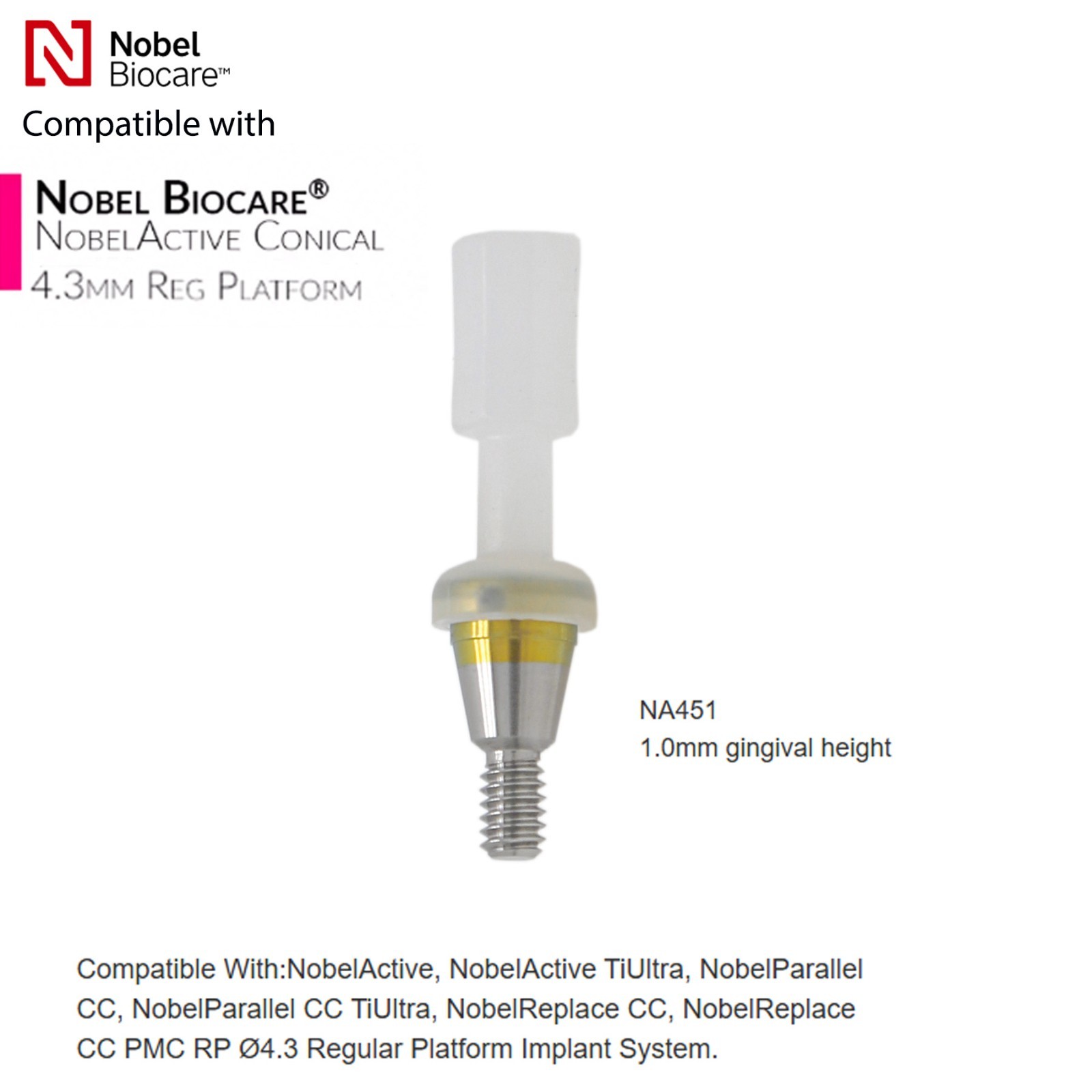 Implant Locat0r Abutment NP/RP, Fit For Nobel Biocare Active ,AH=1/2/3/4/5.0mm