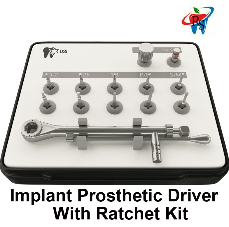 1pcs Dental Impl ant Prosthetic Driver With Ratchet Kit Surg ical Tool