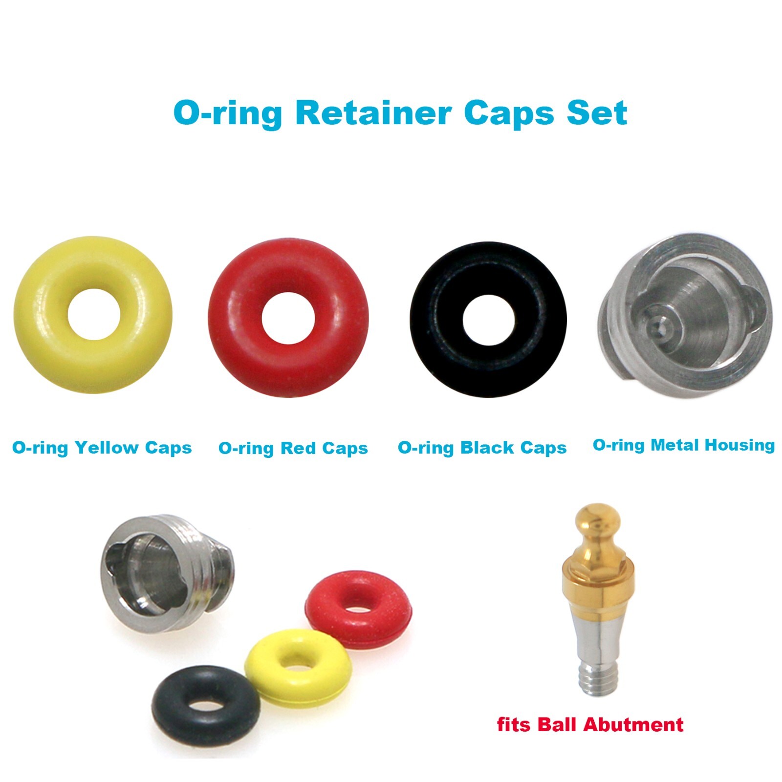 20Pcs Dental O-Ring Kit fits Hiossen Osstem Ball Abutment Retention force 4N/6N