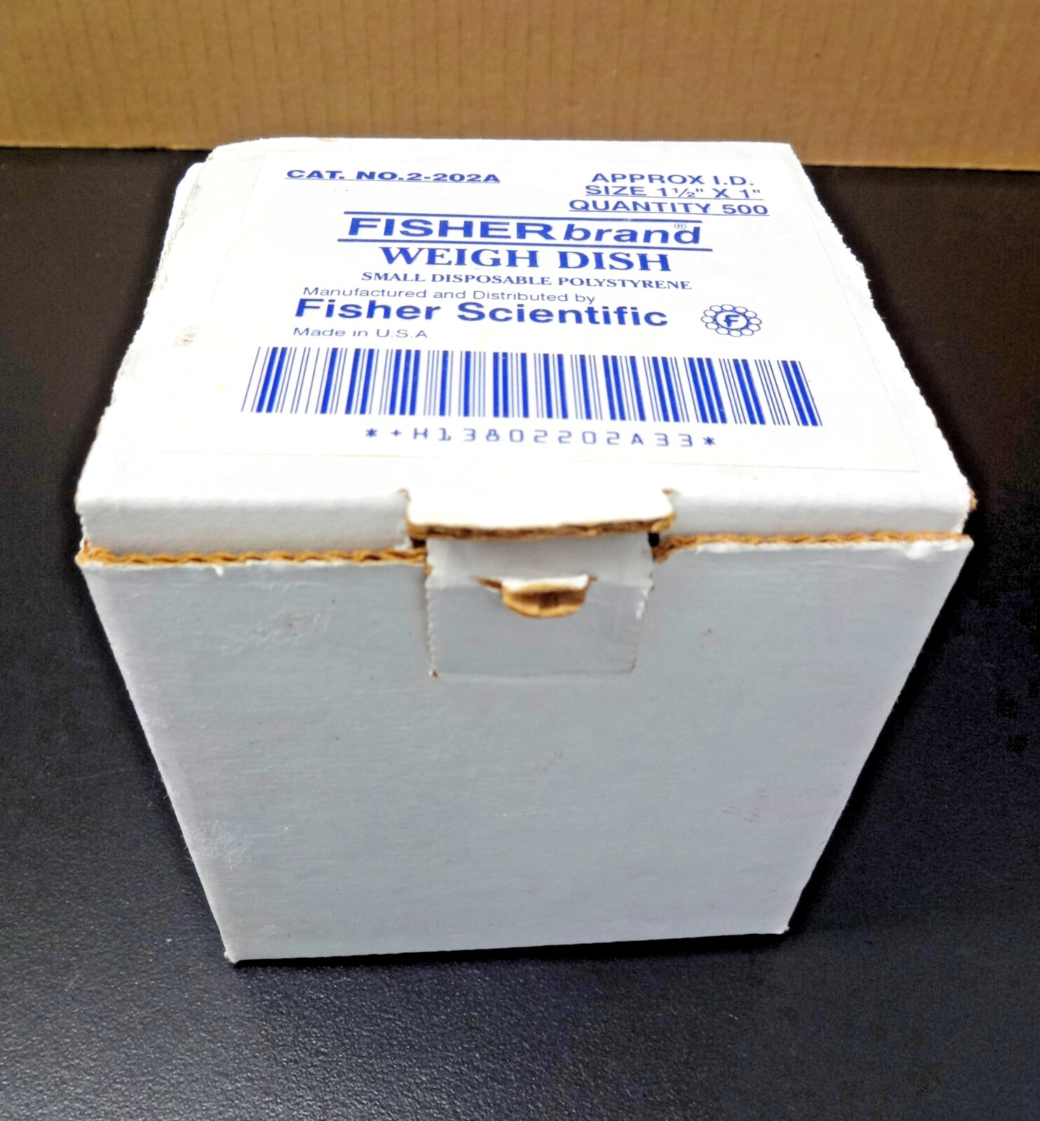 FISHER BRAND Polystyrene Flat Bottom Hexagonal Weighing Dish 02-202-100 (500/pk)