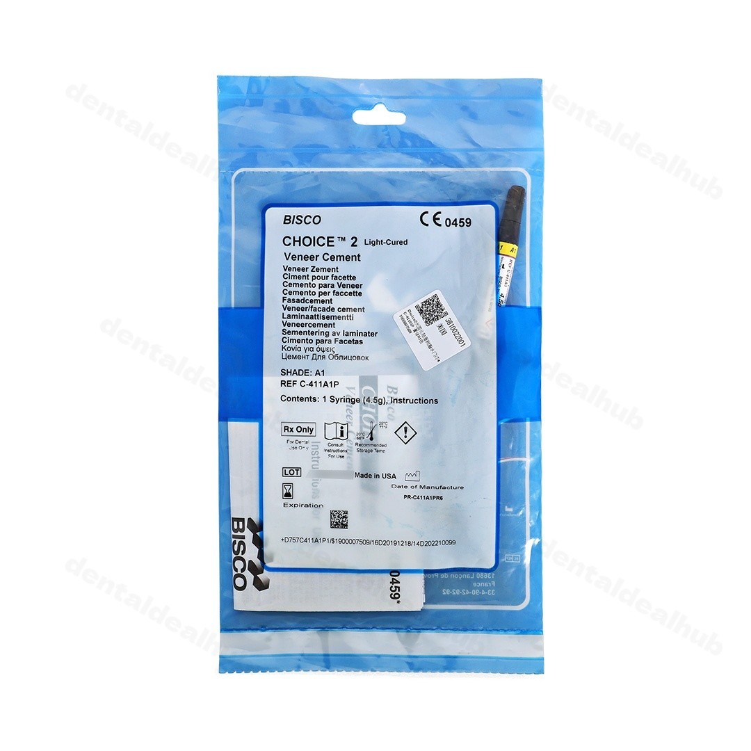 BISCO Choice 2 Veneer Cement 4.5g A1 B1 Translucent Milky Light Cure Dental