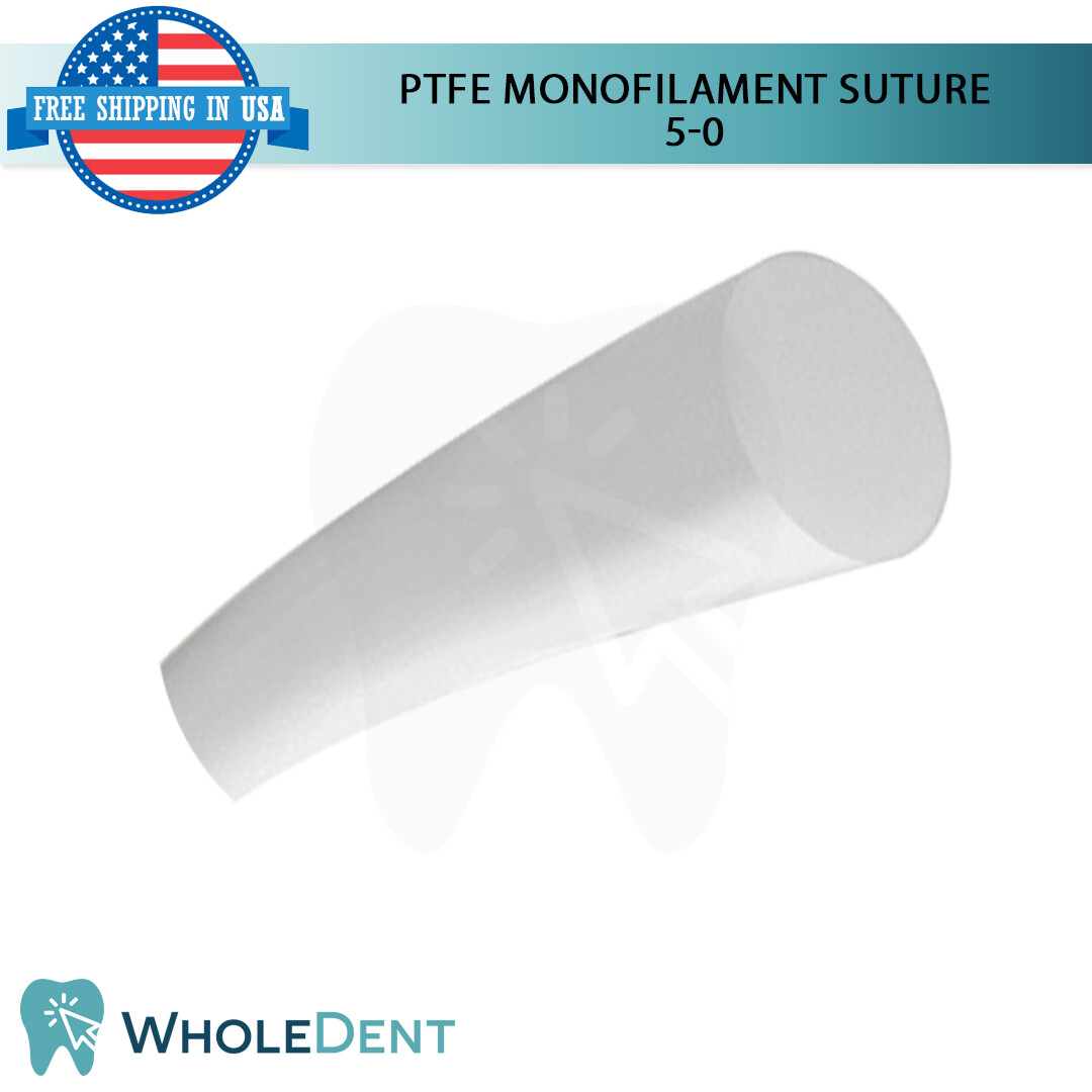 Monofilament PTFE Synthetic Suture Sewing Thread 3/8 Circle Reverse Sterile 5-0