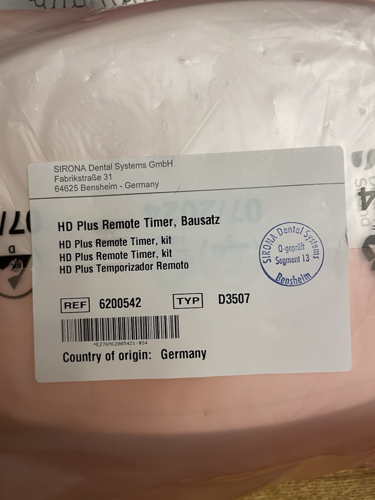 Dentsply Sirona Heliodent Plus Timer Exposure Button