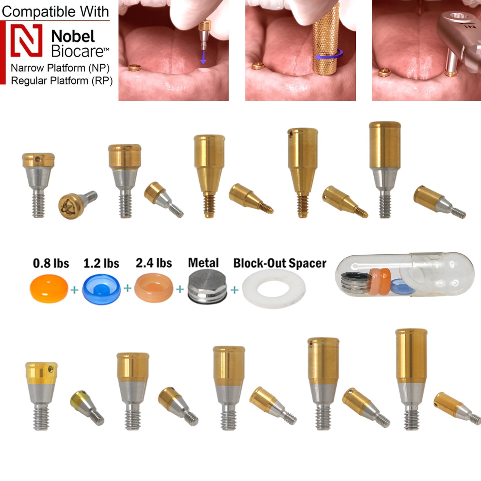 Zest Locator Abutment Cap Fits Hiossen /Zimmer/Nobel Internal Conical Connection