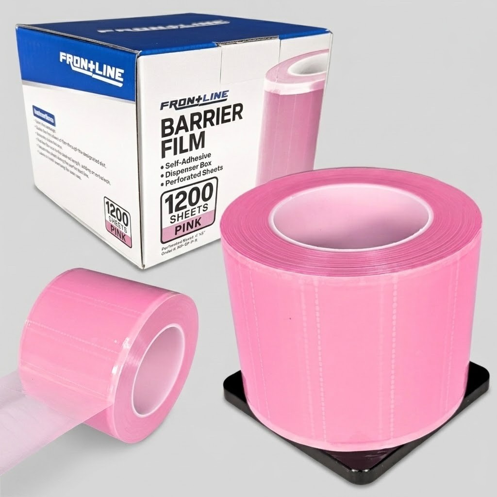 Frontline 4″x6″ Dental Barrier Film | 1200 Sheets Pink Protective Roll