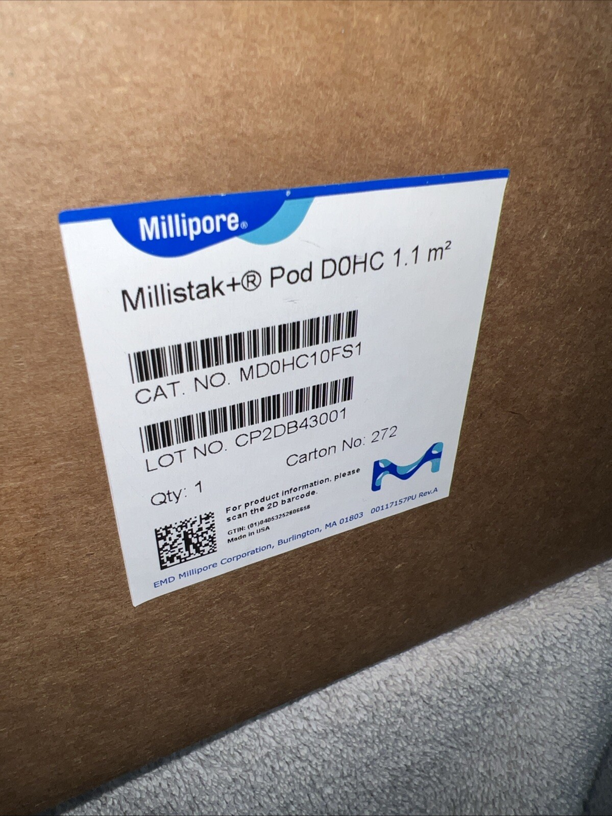 Millipore Millistak+ HC Pod D0HC 1.1 m2 MD0HC10FS1 CP2DB43001~SEALED