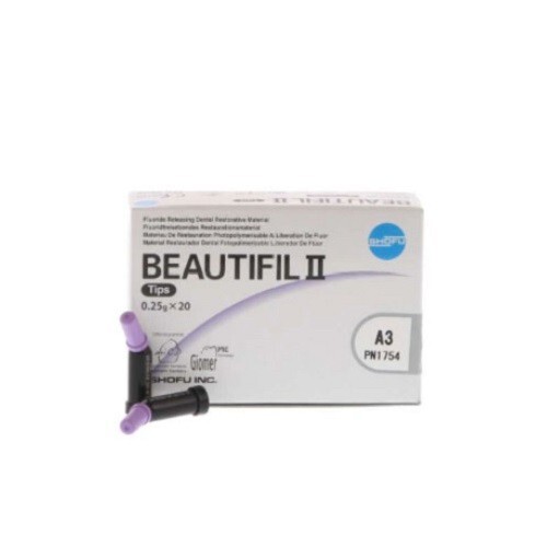 Beautifil II A3 Compules, 20 – 0.25 Gm. Compule Tips. Nano-Hybrid Composite