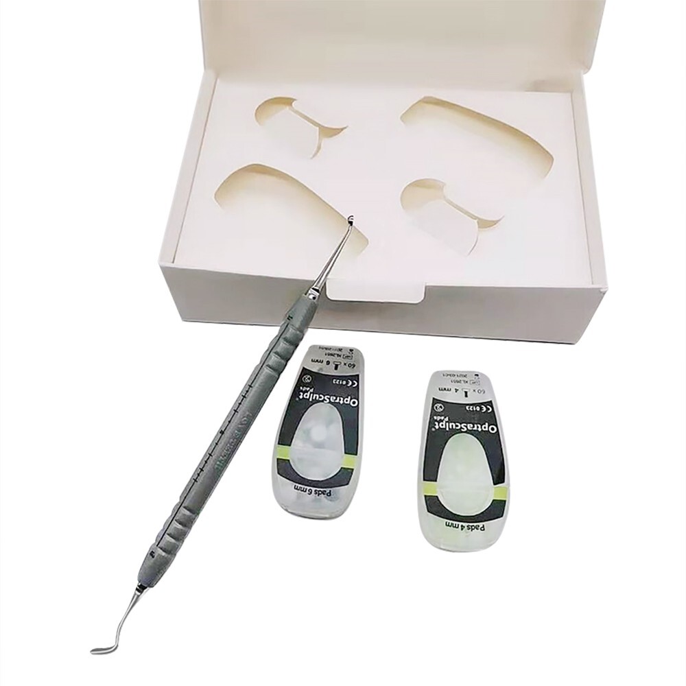 Dental Veneer Molding Tool Composite Resin Spatula Handle 60*4mm+60*6mm Foam Pad
