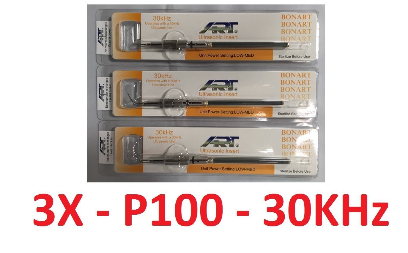 Dental Cavitron Ultrasonic 30 KHz Insert SLI- P100 SLIM Series Tip 3/Pack BONART