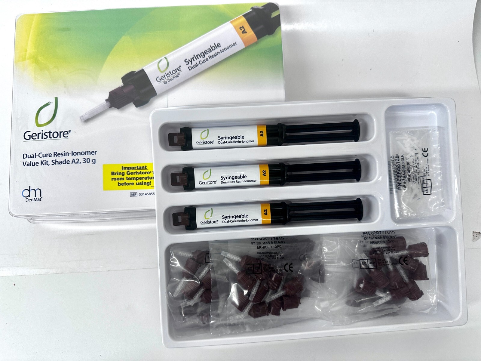 DenMat Geristore A2 Dual Core Resin Ionomer Value Kit 3 Syringes 10gr each