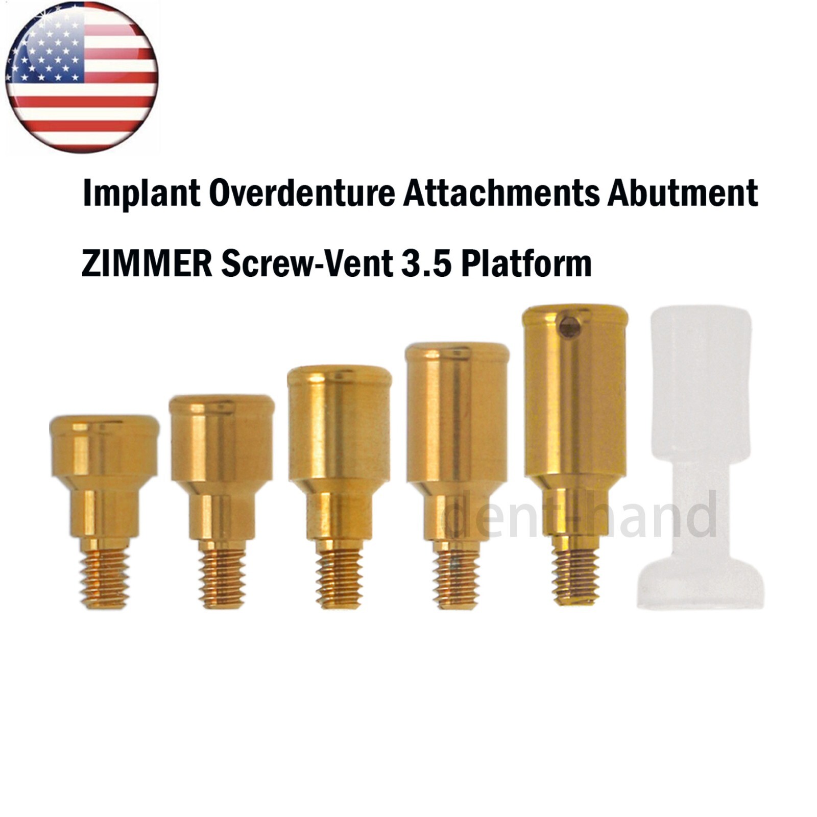 US Dental Zimmer PA Dia=3.5mm Abutments 1-5mm Implant Retention Caps Remove Tool
