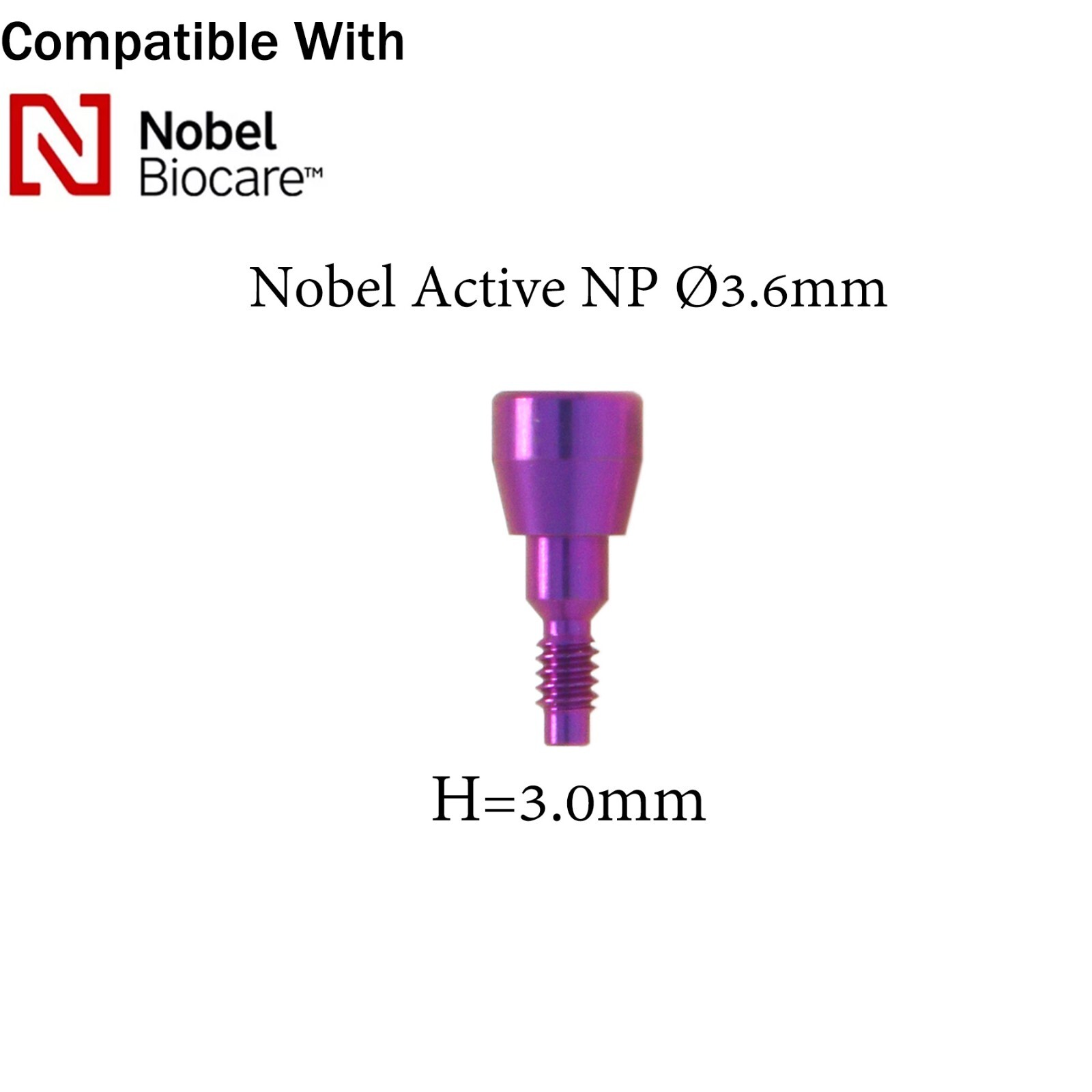 Nobel Dental Healing Abutment RP/NP Fits Nobel Active ∅3.6/5.0/6.0mm